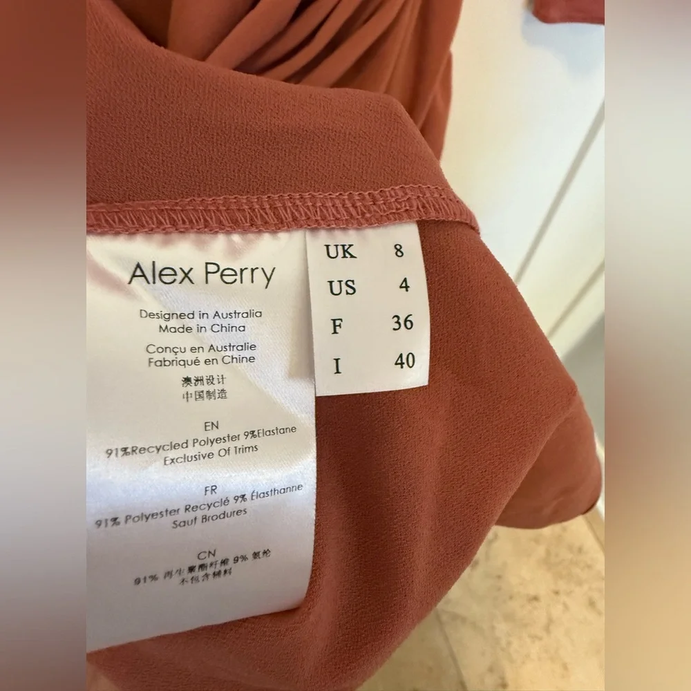 Alex Perry open-back twrist cedar crape jersey long-sleeve Gown dress US4 $3,043 - Picture 8 of 11